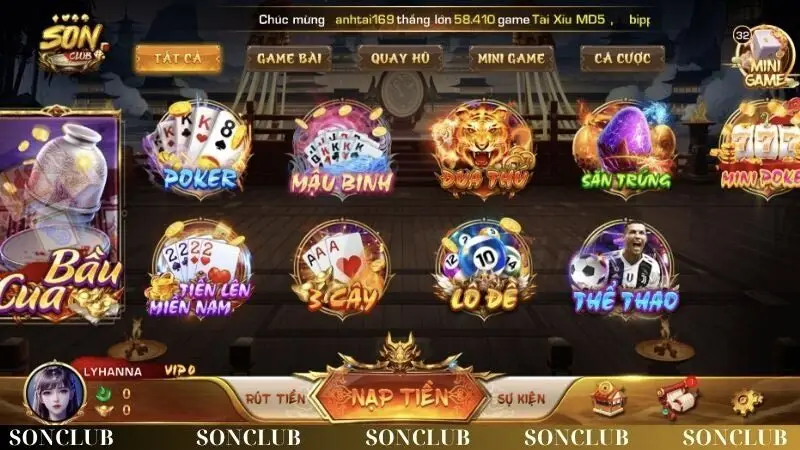 SonClub – Cổng game đổi thưởng uy tín, trải nghiệm hàng đầu cho game thủ Việt.